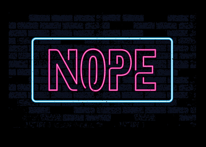 Nope No Neon sign on wall