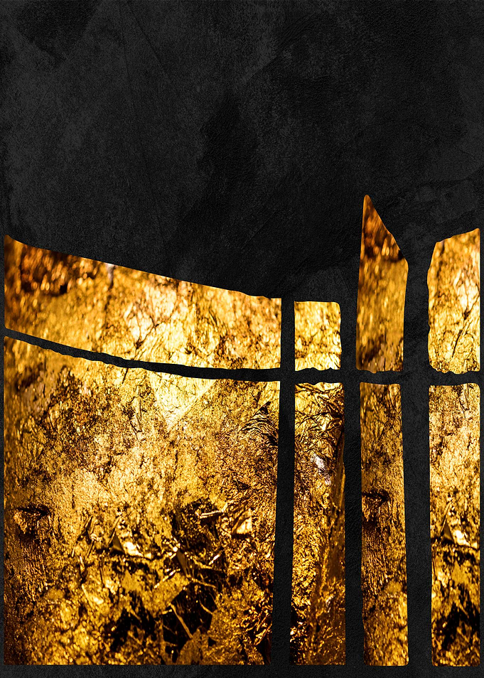 GEOMETRIC ABSTRACT GOLD03B
