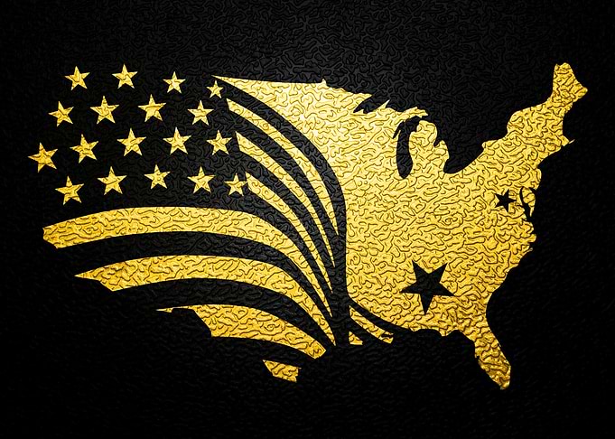 Usa Map Flag America