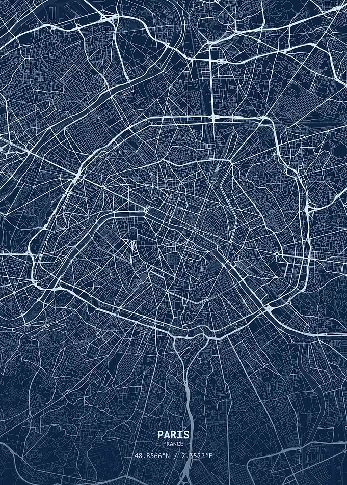 Paris Blueprint Map