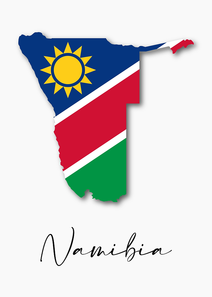 Namibia Country Map Flag