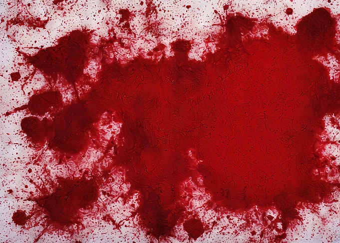 Blood puddle stain drying