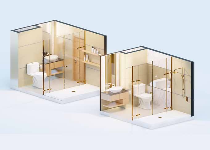 Isometric toilet interior