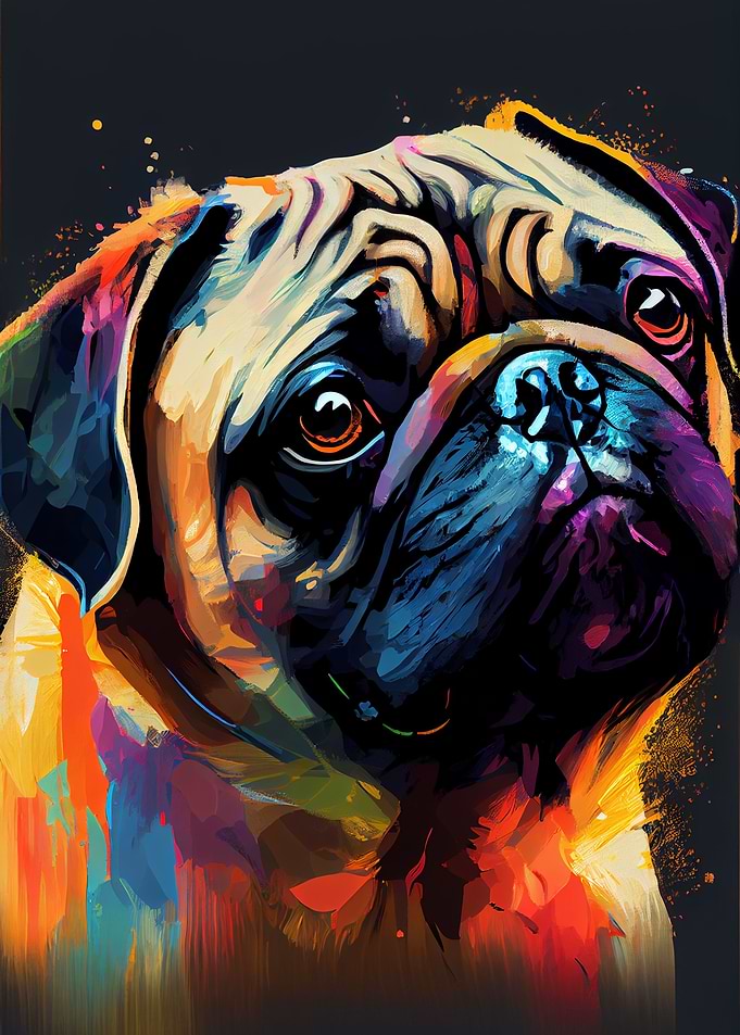 Pug Dog Colorful