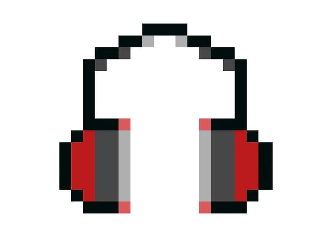 Pixel art headphones front