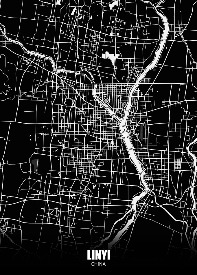 Linyi China Dark Map