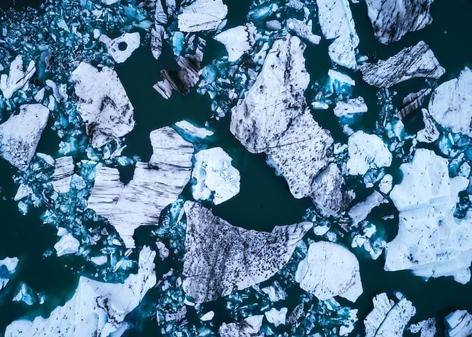 Glacier Lagoon Aerial View