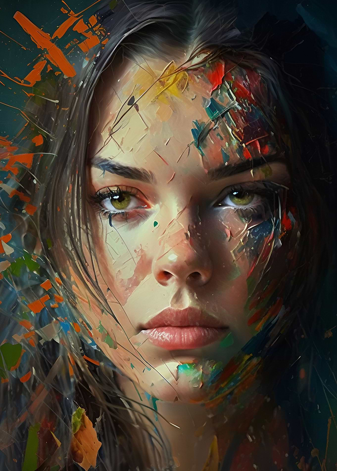 Portrait Paint Brunette