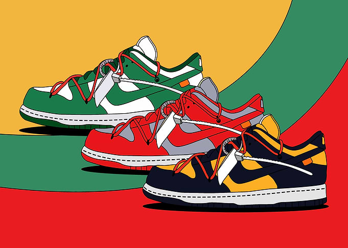 three solid colors shoe