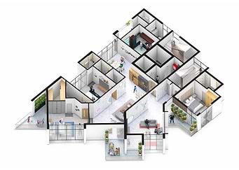 interior isometric plan