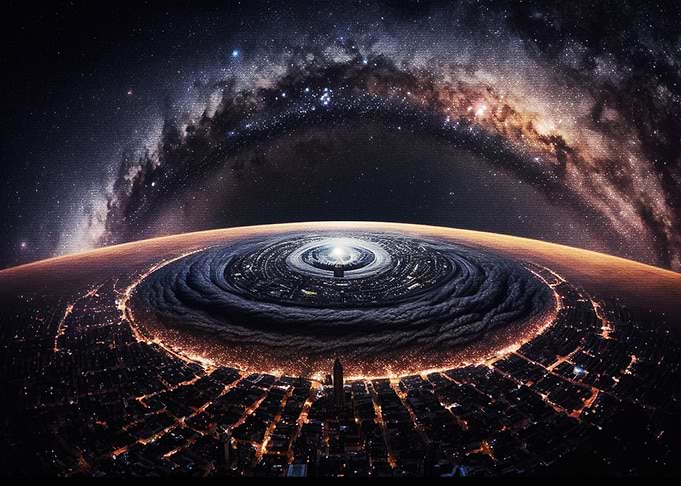 City landscapes in galaxy