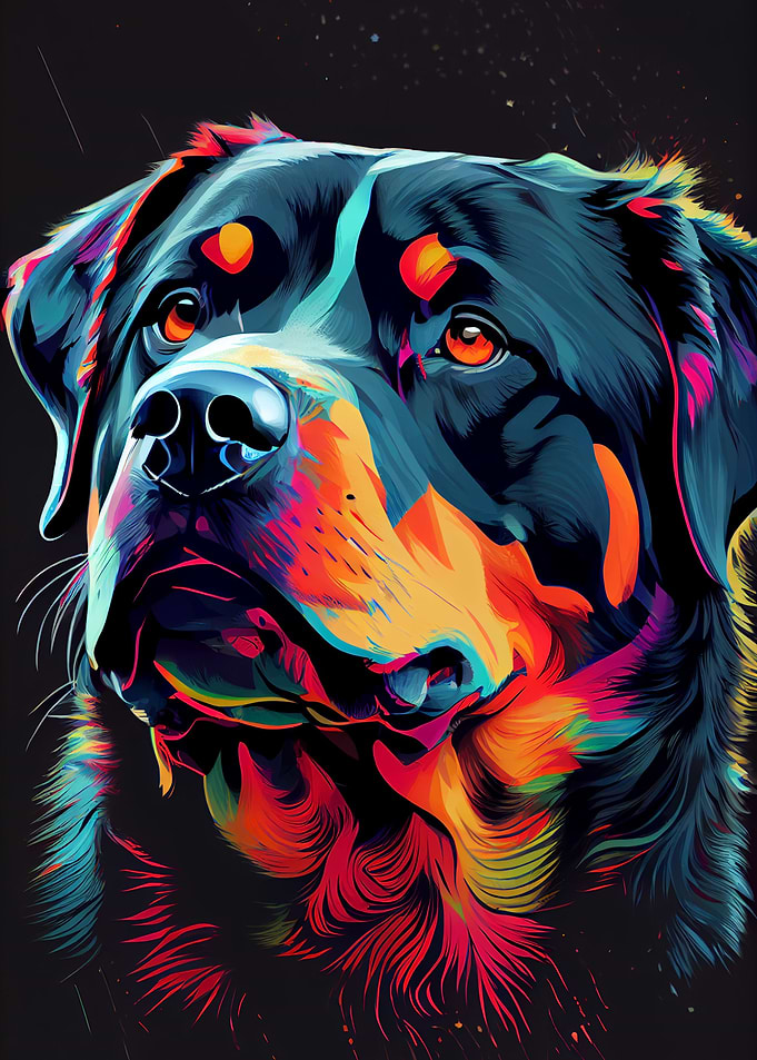 Rottweiler Colorful Dog