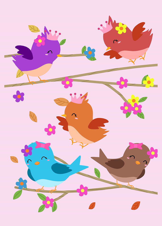 Pink Bird Lover Gift Girls