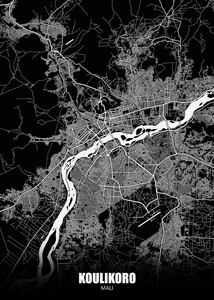 Koulikoro Mali Dark Map