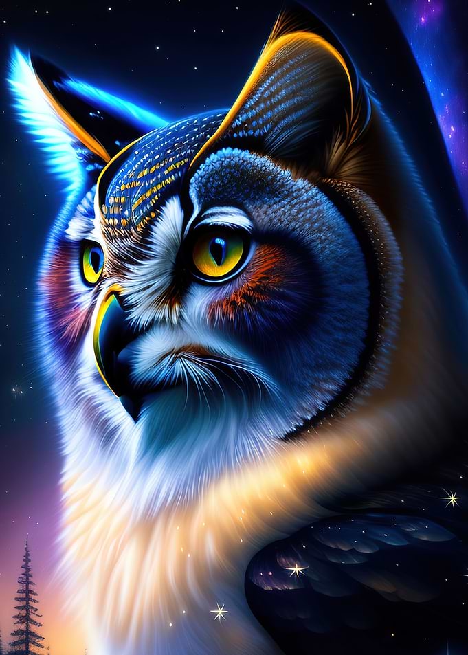 Beautiful Cat Eyes Owl