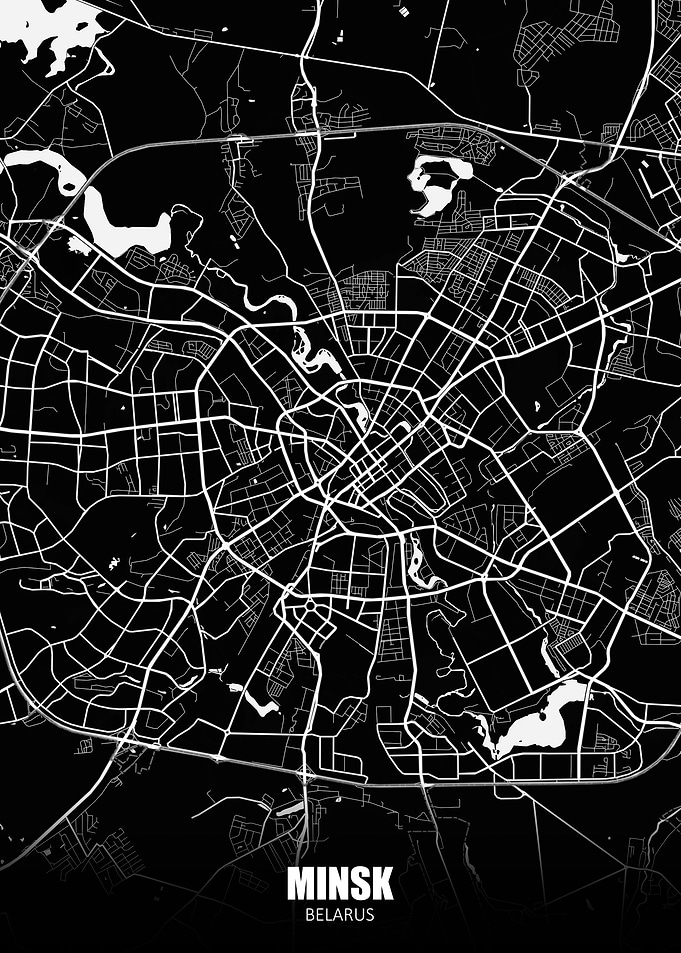 Minsk Belarus Dark Map