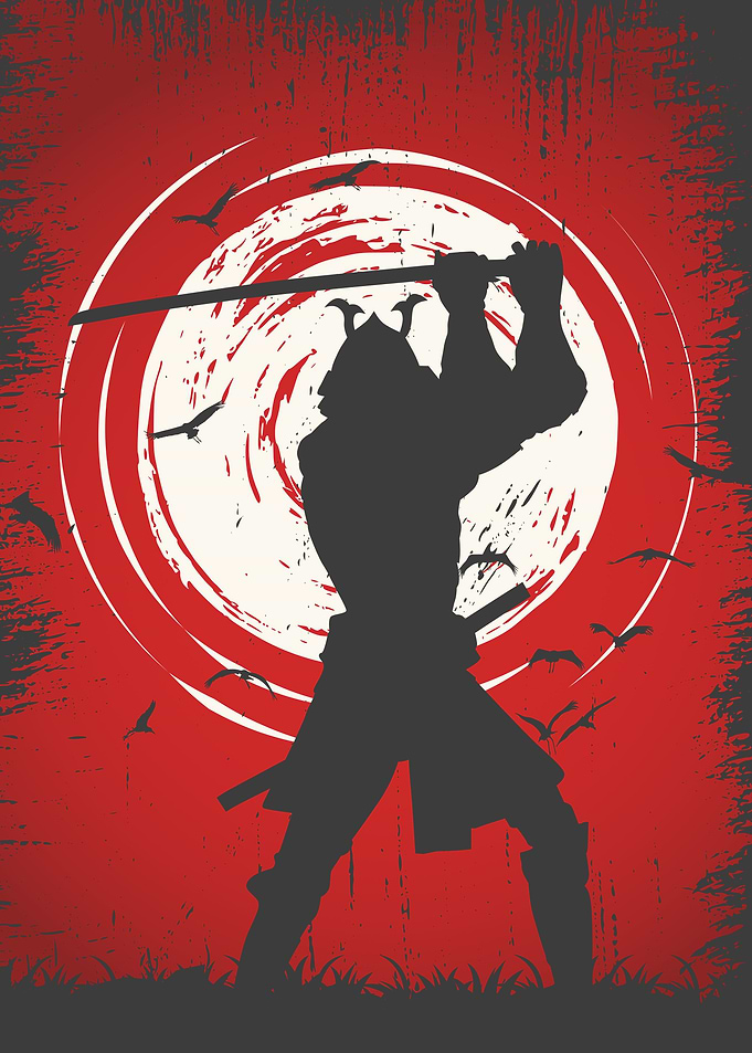 Japanese ronin shillouette
