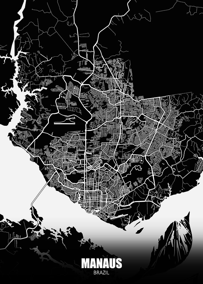 Manaus Brazil Dark Map