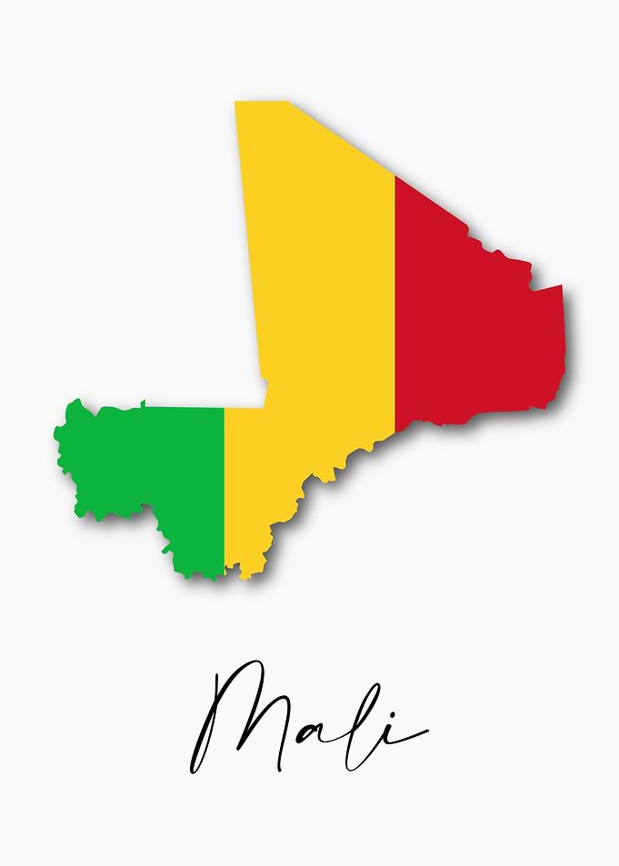 Mali Country Map Flag