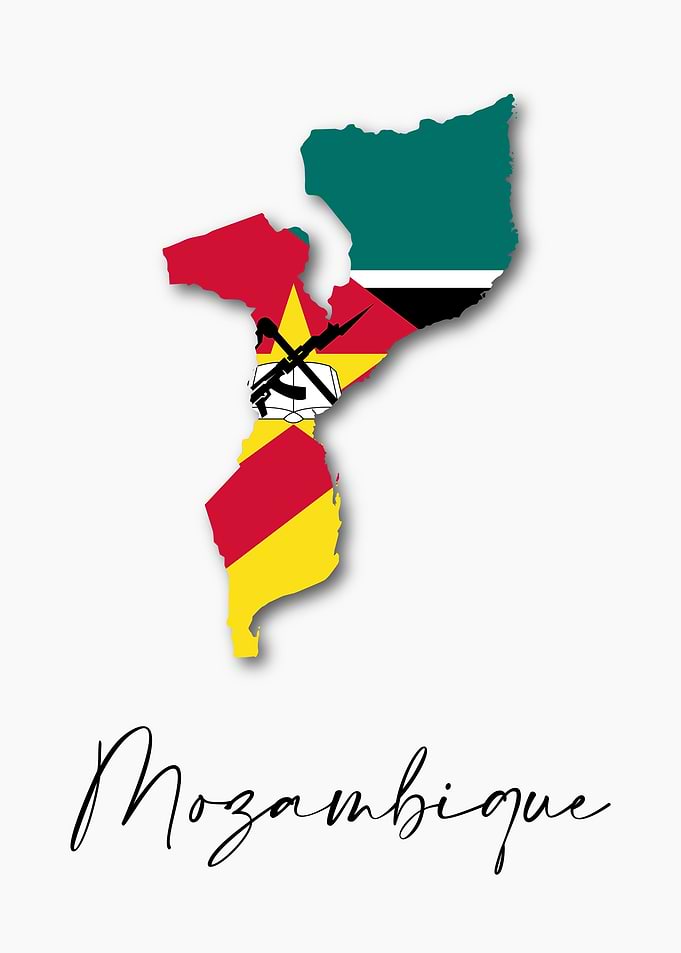 Mozambique Map Flag