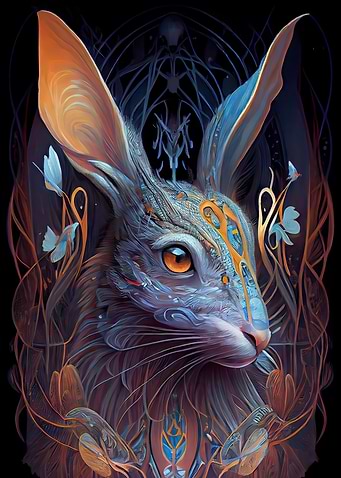 Beautiful Colorful Rabbit