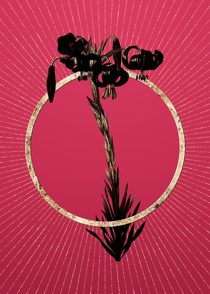 Gold Lily on Viva Magenta