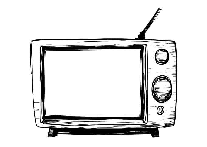 TV drawing bw charming