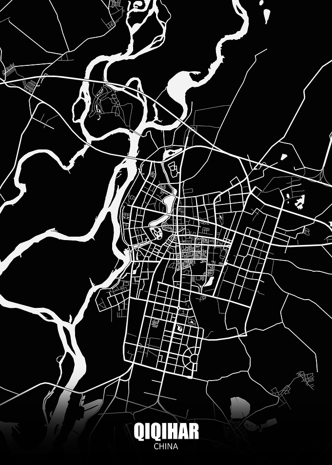 Qiqihar China Dark Map