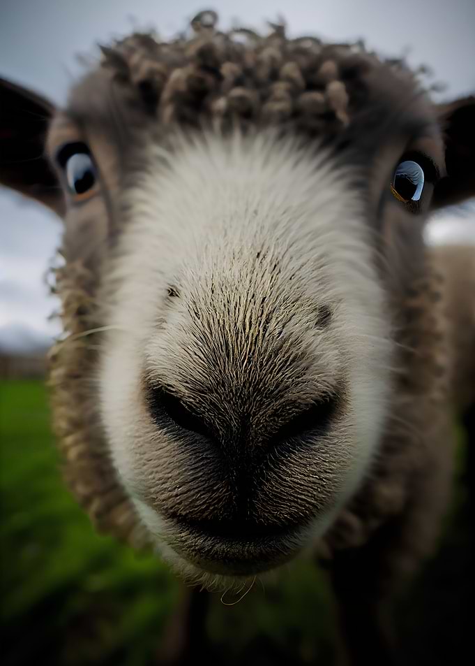 sheep with a big nose