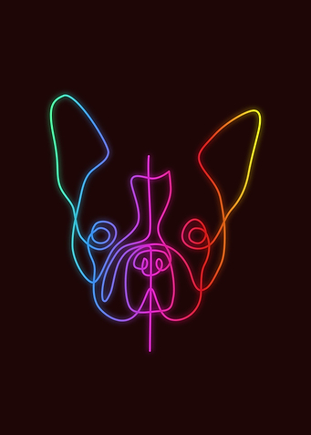Frenchies Neon One Line