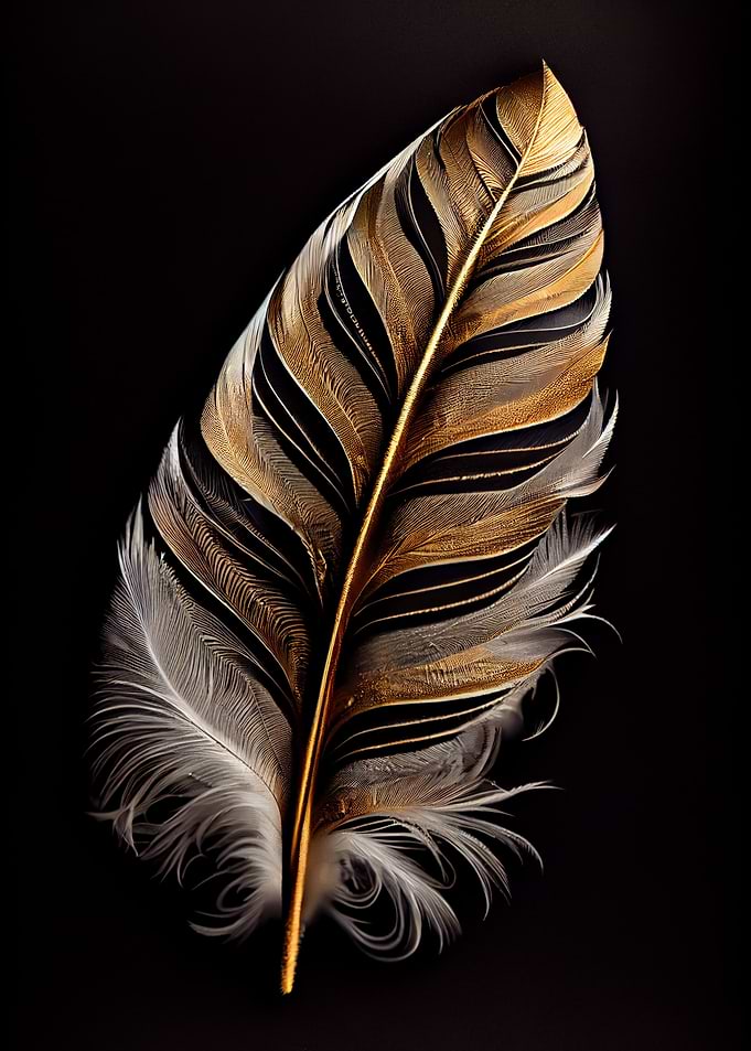 black golden feather