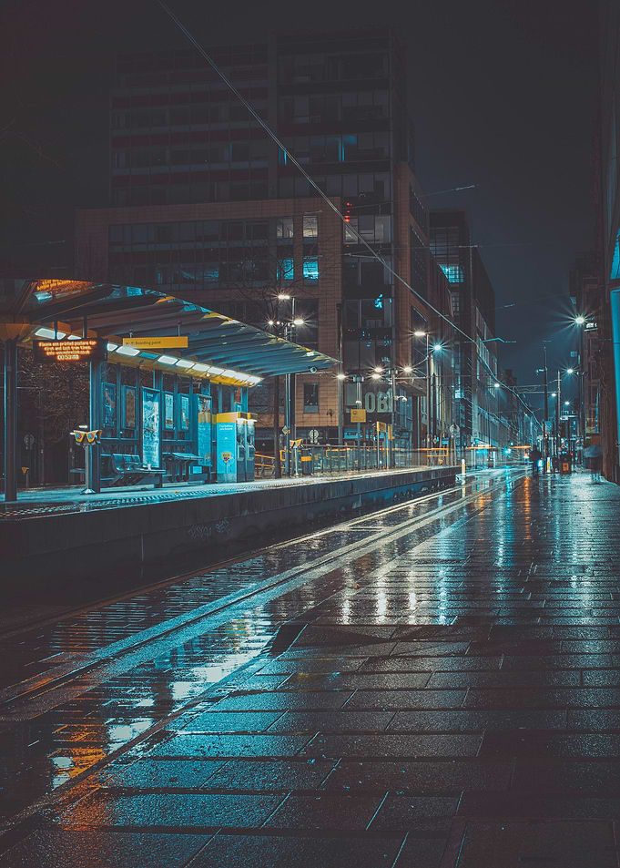 Manchester at night