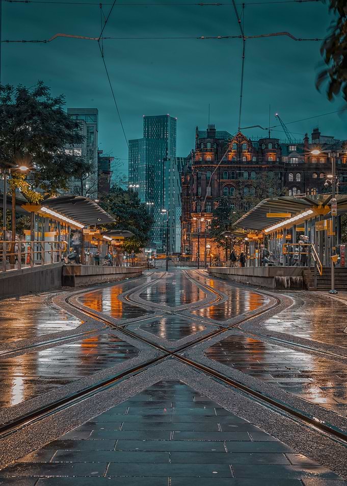 Manchester at night