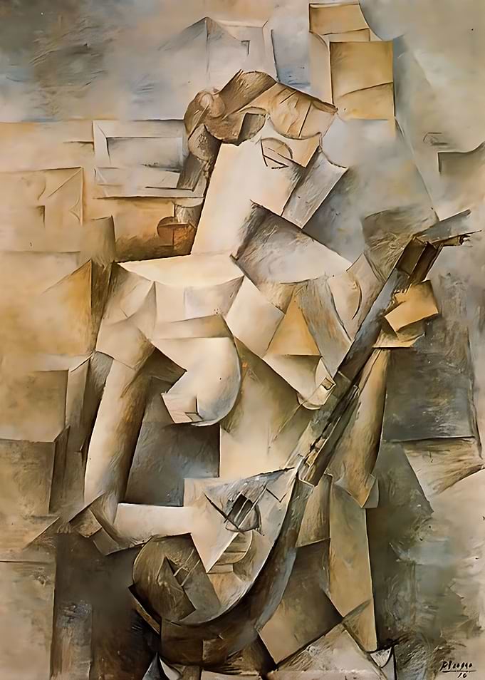 girl with mandolin 1910