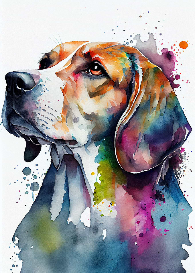 Beagle Watercolor Dog