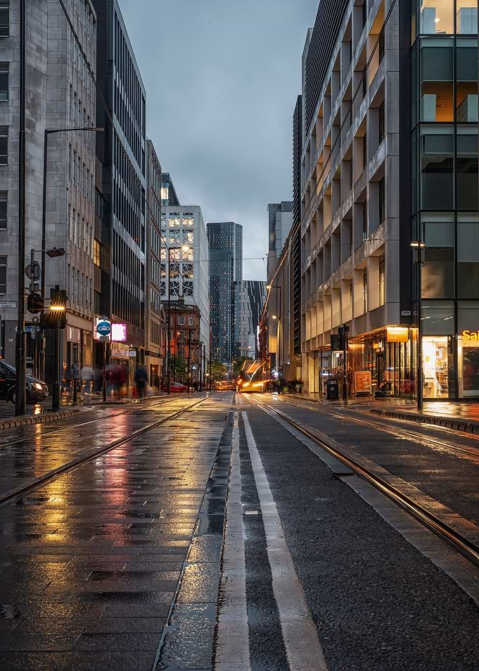 Manchester at night