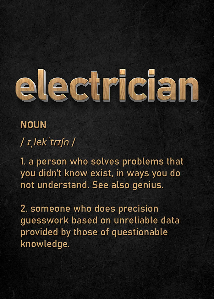 Electrician Definition Fun