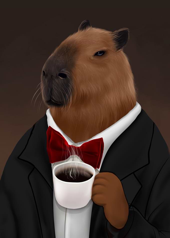 capybara and coffee