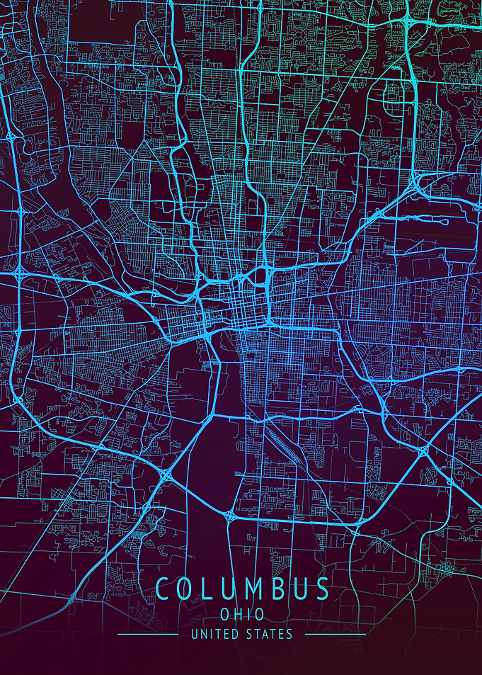Columbus Ohio USA City Map