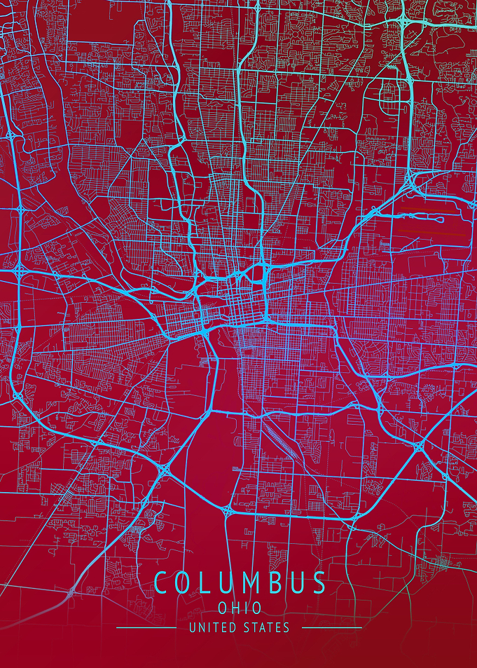 Columbus Ohio USA City Map