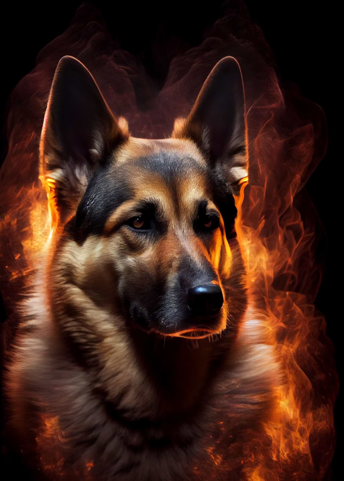 German Shepherd Fire
