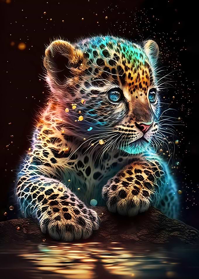 Cute Cosmic Baby Leopard