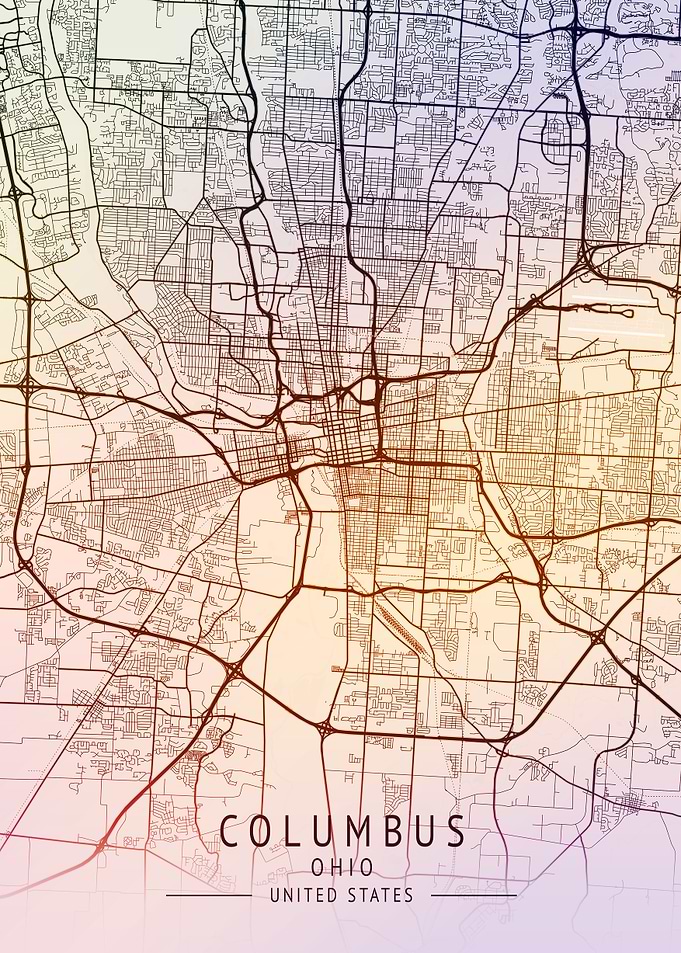 Columbus Ohio USA City Map