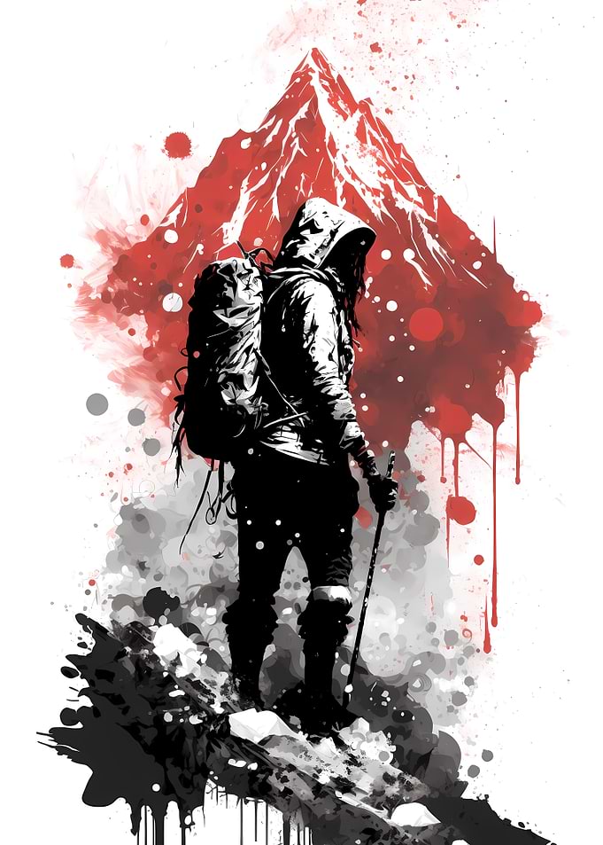 Climber Hiking Everest