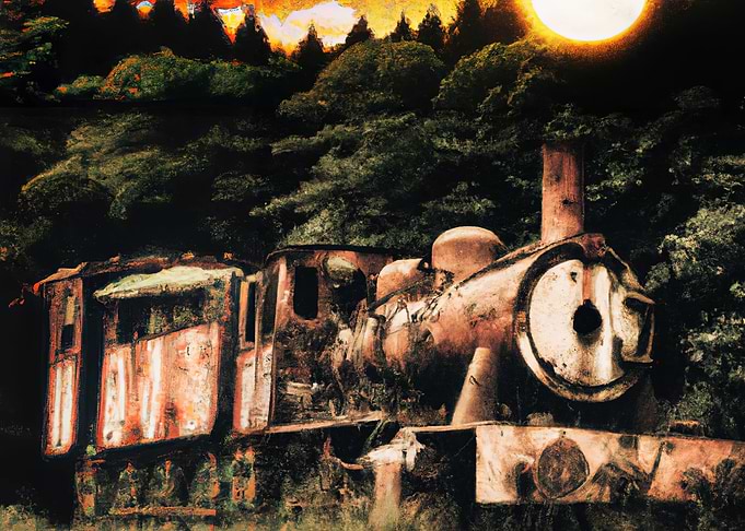 Train steam old abandoned