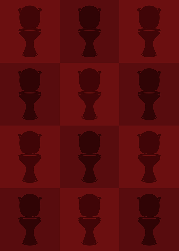 Toilet Icons Pop Art Red