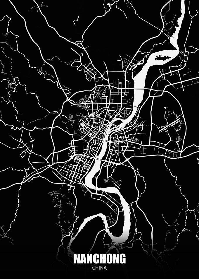 Nanchong China Dark Map
