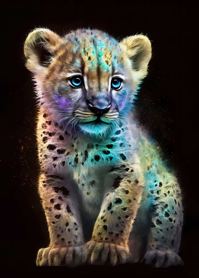 Cute Galaxy Baby Leopard