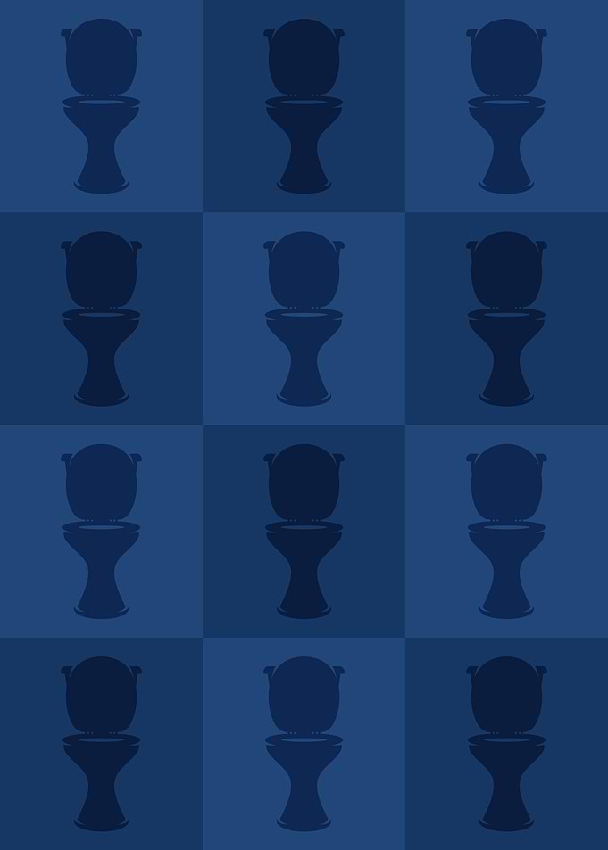 Toilet Icons Pop Art Blue