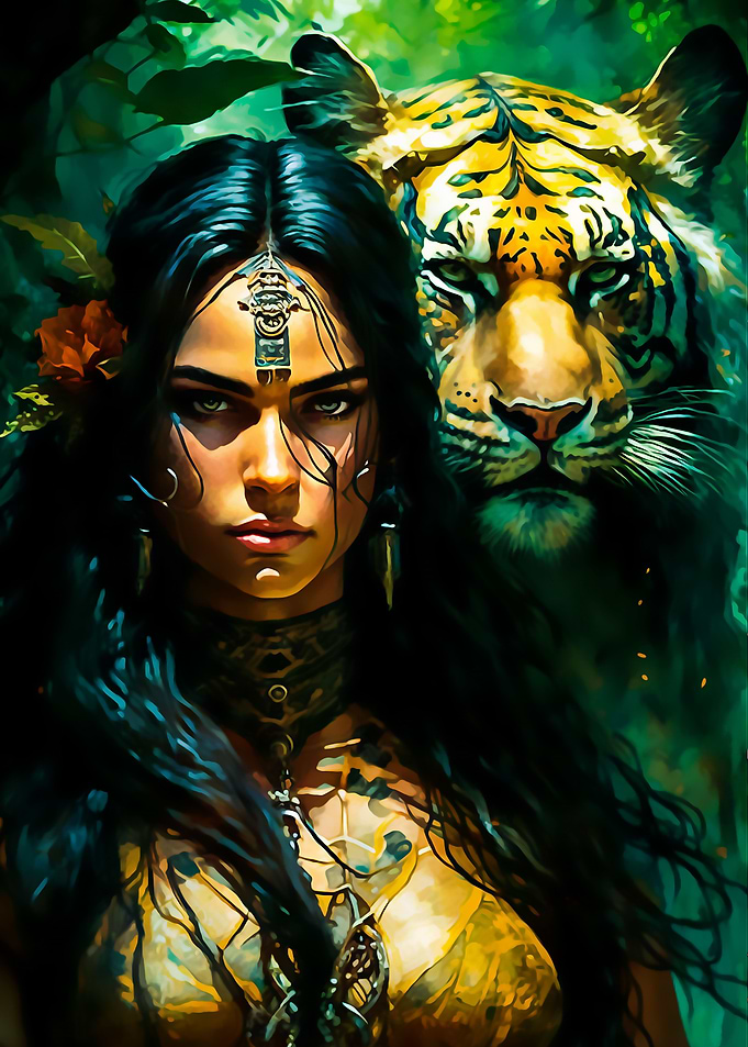 Tiger and girl
